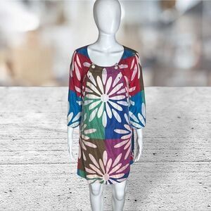 Marc Jacobs Floral Print 3/4 Sleeve Mini Dress